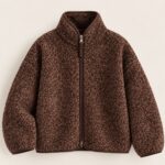 Brown Sherpa Fleece Zip Jacket