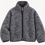 Gray Speckled Fleece Zip Up Jacket