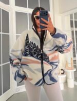 Fleece Zip Jacket With Mountain Landscape Print - Image 2