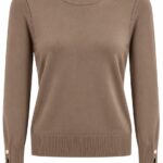Taupe Long Sleeve Crewneck Sweater