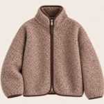 Brown Textured Fleece Zip Jacket