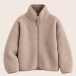 Beige Fleece Zip-Up Jacket