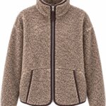 Beige Sherpa Fleece Zip Jacket