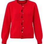 Red Button Front Cardigan