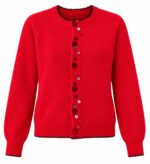 Red Button Front Cardigan