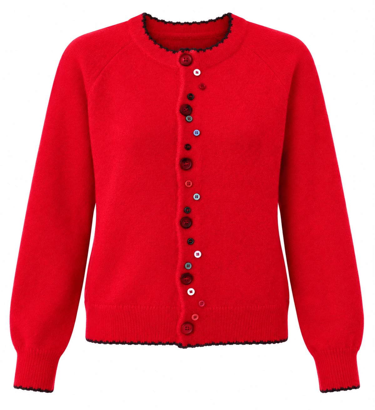 5f195df3-20eb-4d63-8be7-53583c73f8f5 Red Button Front Cardigan - Image 1