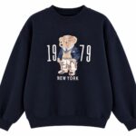Navy Bear Graphic New York Sweatshirt