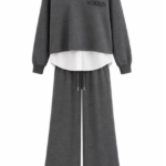 Women's Grey Two Piece Loungewear Set