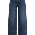 High Waist Wide Leg Blue Jeans