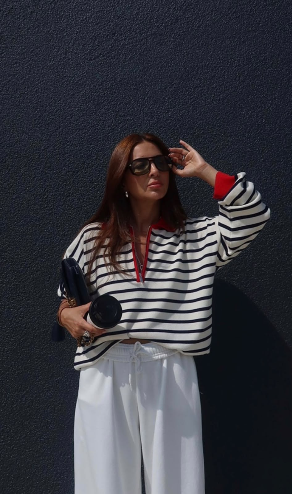 c6ef6cdf-2b24-490e-a1de-f4066610d0d6 Striped Long Sleeve Polo Shirt White - Image 1
