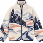 Winter Mountain Landscape Fleece Zip Jacket
