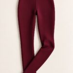High Waist Burgundy Tights
